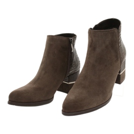 Gamis Cizme elegante de piele de căprioară pentru femei 4005 maro 2