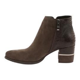 Gamis Cizme elegante de piele de căprioară pentru femei 4005 maro 1