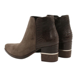 Gamis Cizme elegante de piele de căprioară pentru femei 4005 maro 3