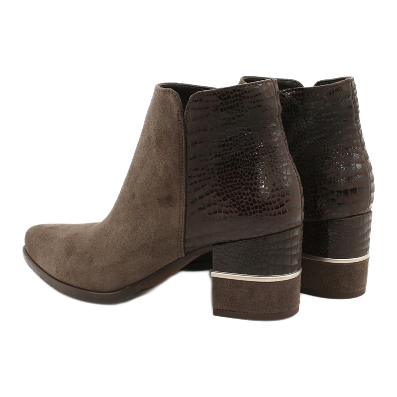 Gamis Cizme elegante de piele de căprioară pentru femei 4005 maro 3