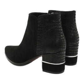 Cizme elegante din piele de căprioară Gamis 4005 negru 3