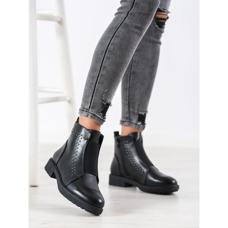 Sergio Leone Cizme confortabile cu bandă elastică negru 2