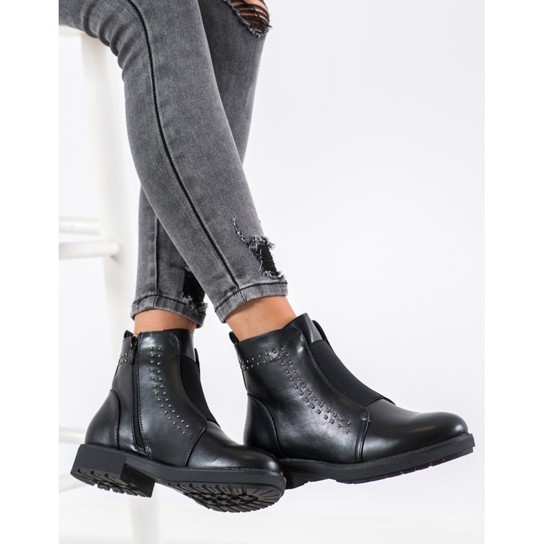 Sergio Leone Cizme confortabile cu bandă elastică negru 1