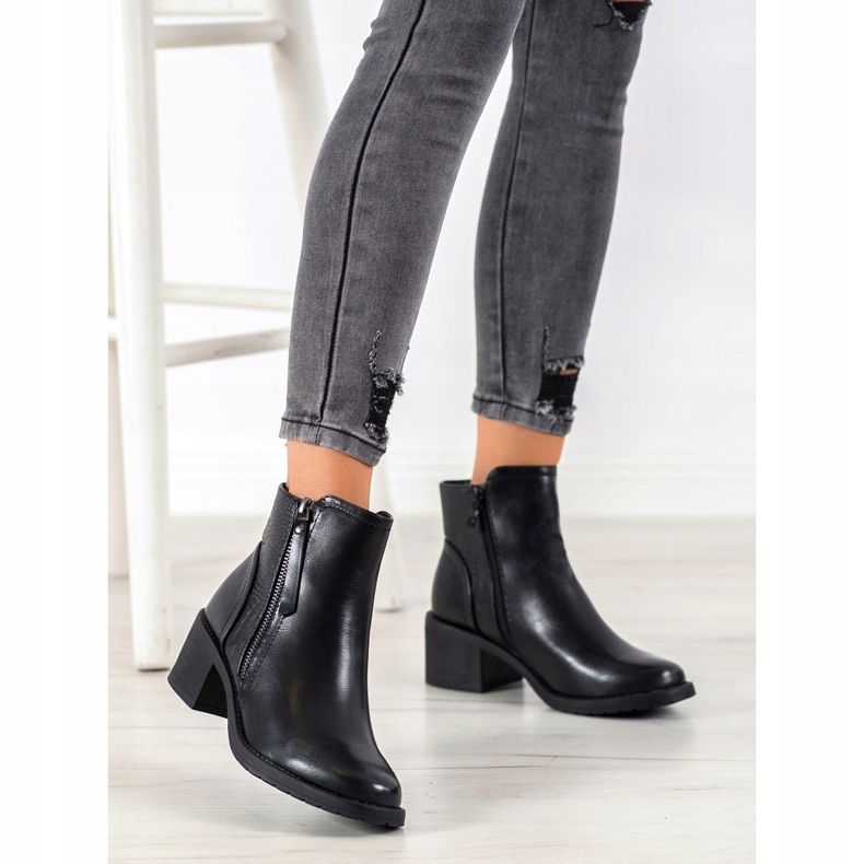 Small Swan Ghete clasice cu fermoar negru 1