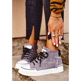 Pantofi sport din piele pentru femei GOE Gri GG2N3079 maro 1