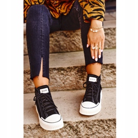 Pantofi sport din piele pentru femei GOE Negru GG2N3062 2