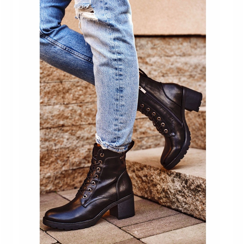 Vinceza Cizme de damă pe toc Fibre negre calde negru 1