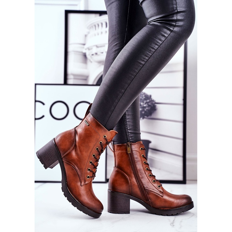 Vinceza Cizme pentru femei pe toc înalt Fibre maro 1