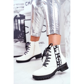 Vinceza Cizme de damă White Verso alb negru 1