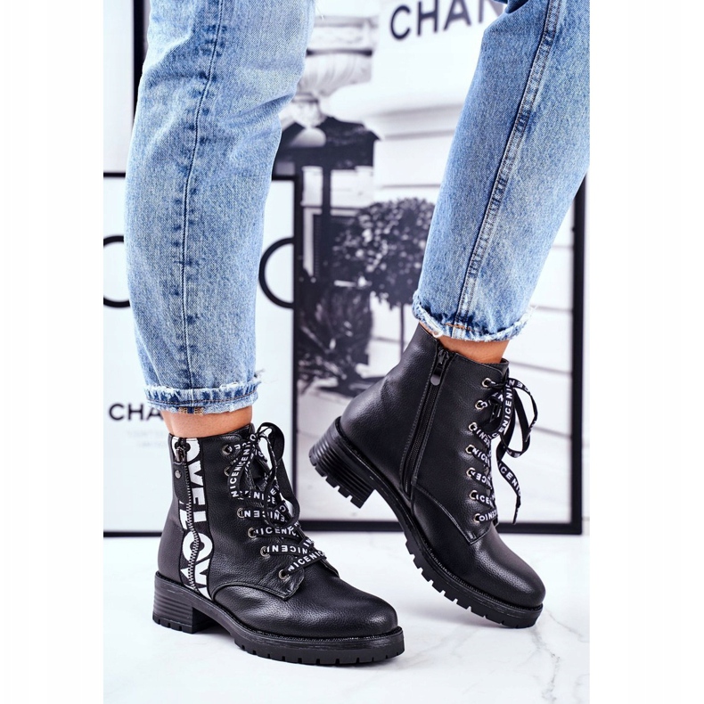 Vinceza Cizme de damă Verso negru alb 1