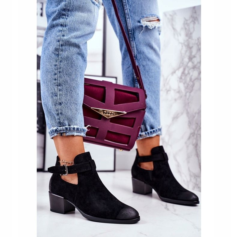 Vinceza Cizme de damă pe toc înalt cu decupaje negre Sicilia negru 1