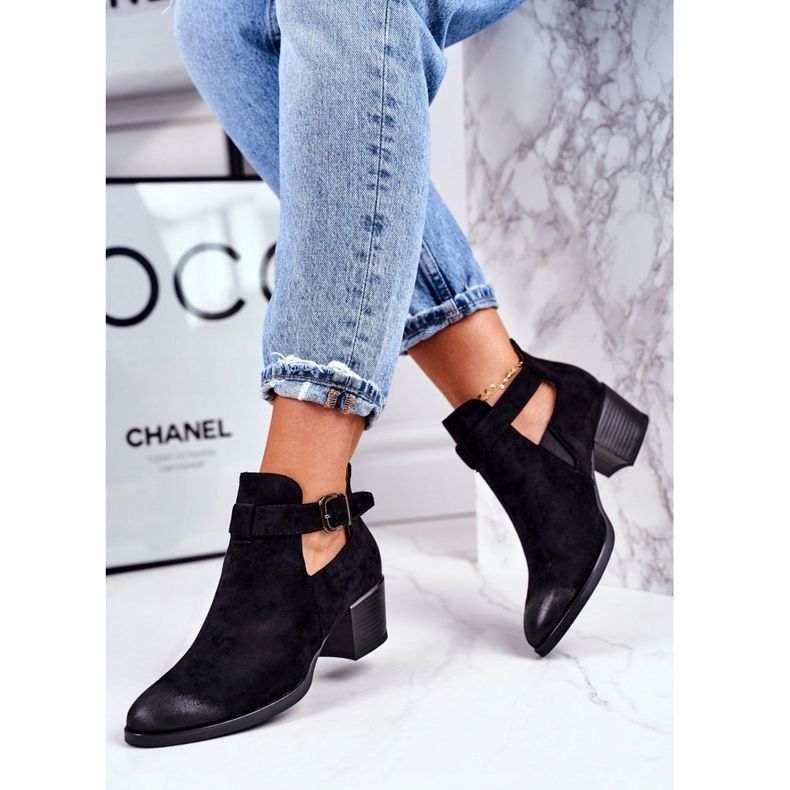 Vinceza Cizme de damă pe toc înalt cu decupaje negre Sicilia negru 2