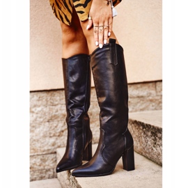 Cizme de damă pe toc Lico Black Forever negru 1