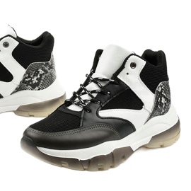 Adidași alunecați negri Barettos alb negru 1