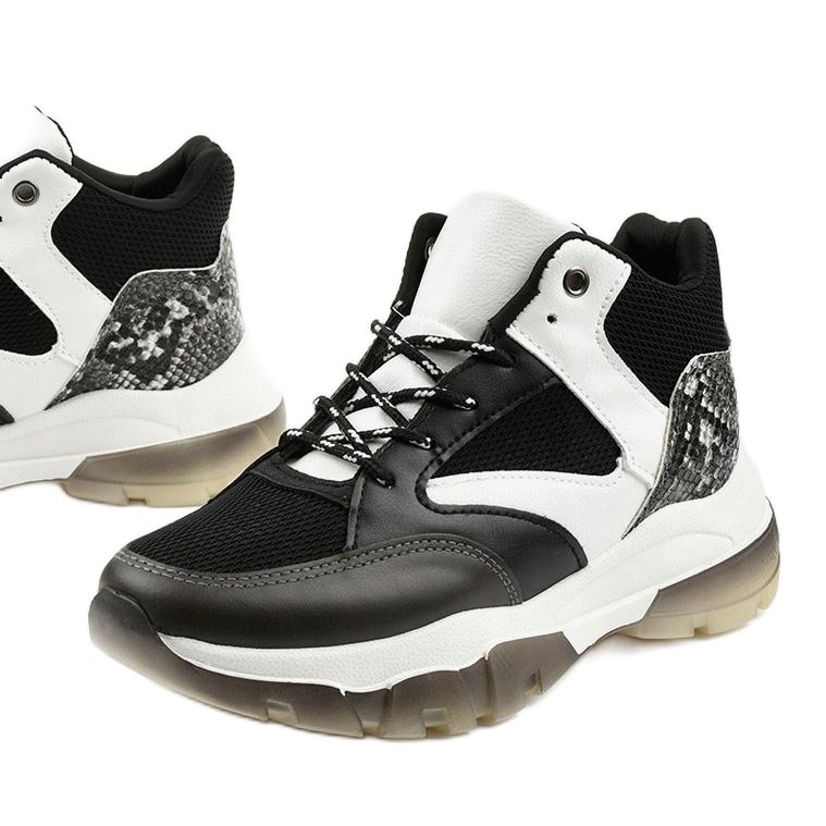 Adidași alunecați negri Barettos alb negru 1