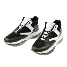 Adidași alunecați negri Barettos alb negru 2