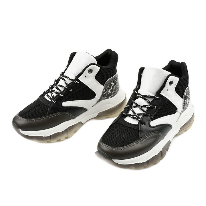 Adidași alunecați negri Barettos alb negru 2