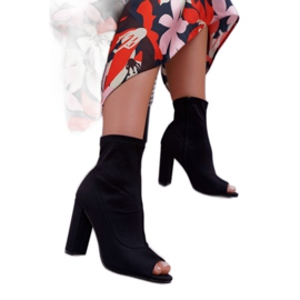 SEA Cizme de damă pe toc înalt Lycra Degete deschise Negru Mai întâi 1