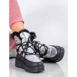 Bella Paris Cizme de zăpadă la modă argint gri 1 Bella Paris Cizme de zăpadă la modă argint gri 1