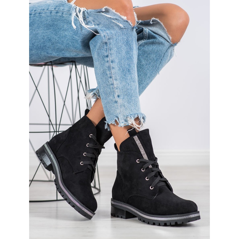 Seastar Trappers din piele de căprioară negru 1