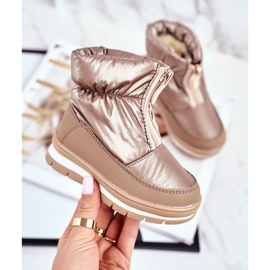 WEESTEP Cizme de zăpadă călduroase din lână pentru copii Golden Bubbles de aur 2