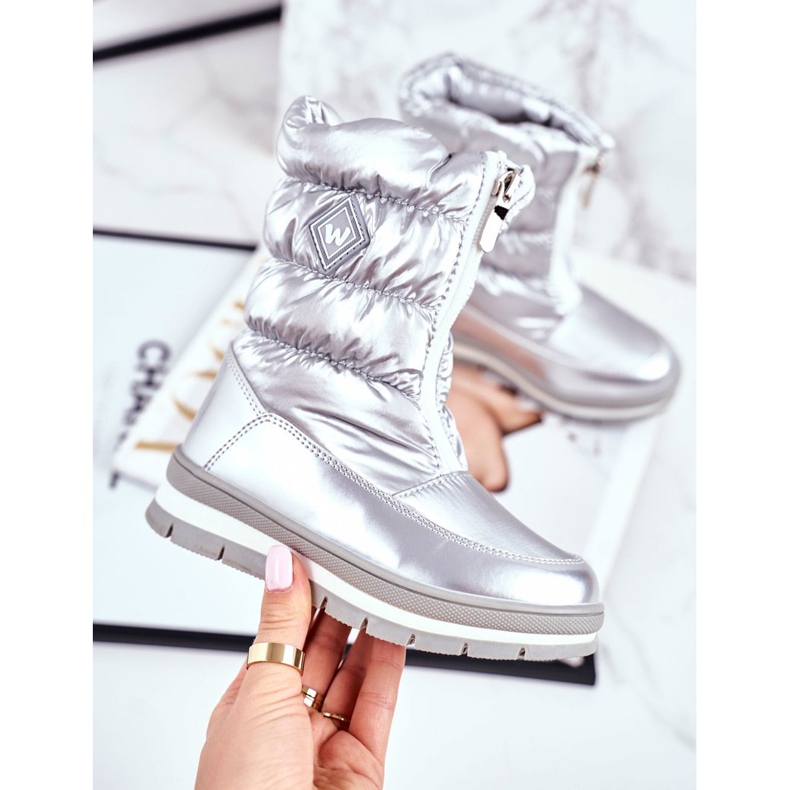 WEESTEP Cizme de zăpadă caldă din lână pentru copii Argintiu Mumm 1