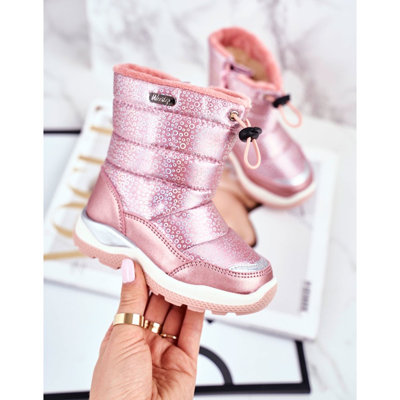 WEESTEP Cizme de zăpadă pentru copii încălzite cu lână roz Felini 2