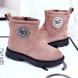 Apawwa Cizme calde pentru copii bej Alvin 1