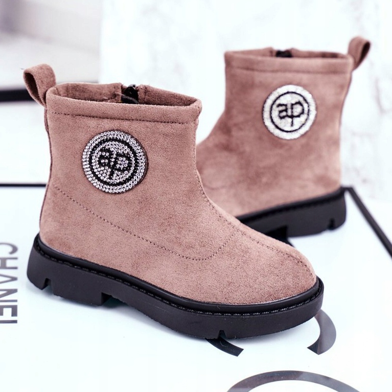 Apawwa Cizme calde pentru copii bej Alvin 1