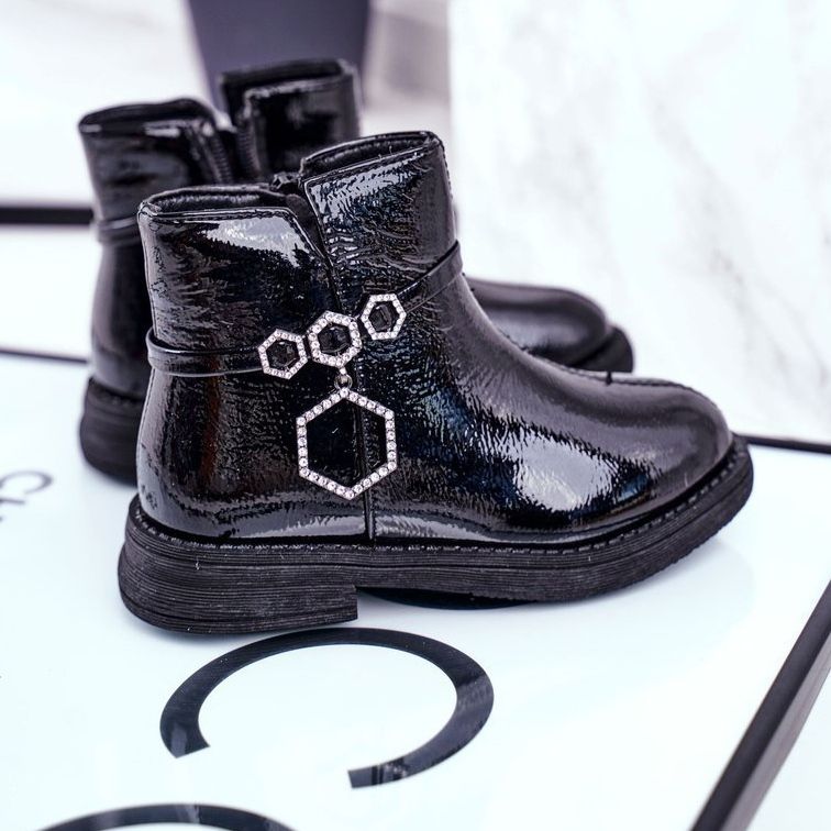 Apawwa Cizme copii lacuit negru Fami ['negru'] 1