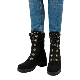 Cizme înalte din piele de căprioară de la Dalmens negru 1