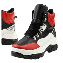 Adidași roșii colorate Neamelira negru roșu 1