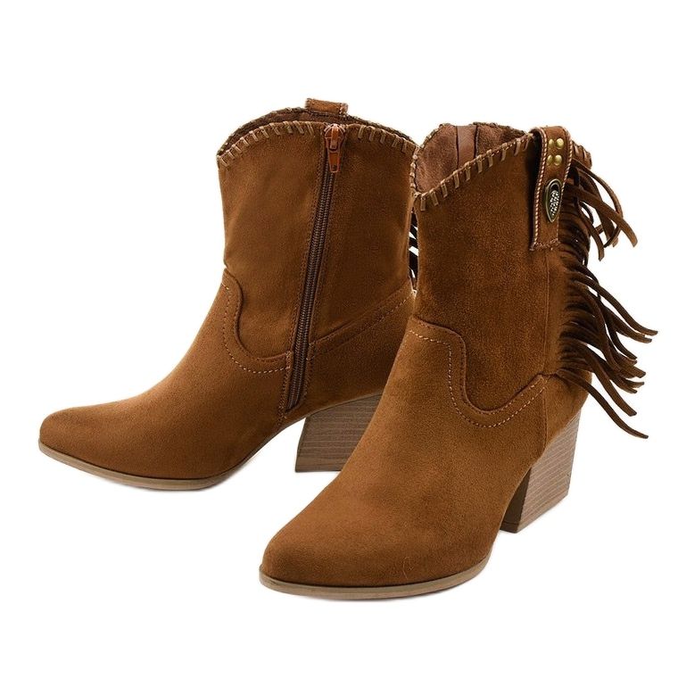 Cizme cowboy din piele de căprioară maro de la Lamimeila 2