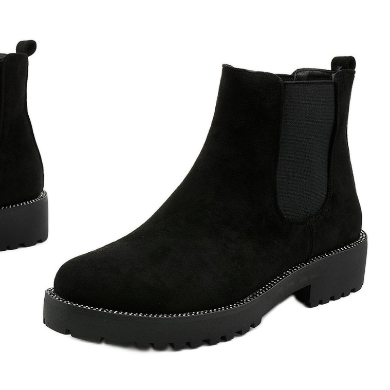 Cizme plate din piele de căprioară negre de la Nahneva negru 1 Cizme plate din piele de căprioară negre de la Nahneva negru 1