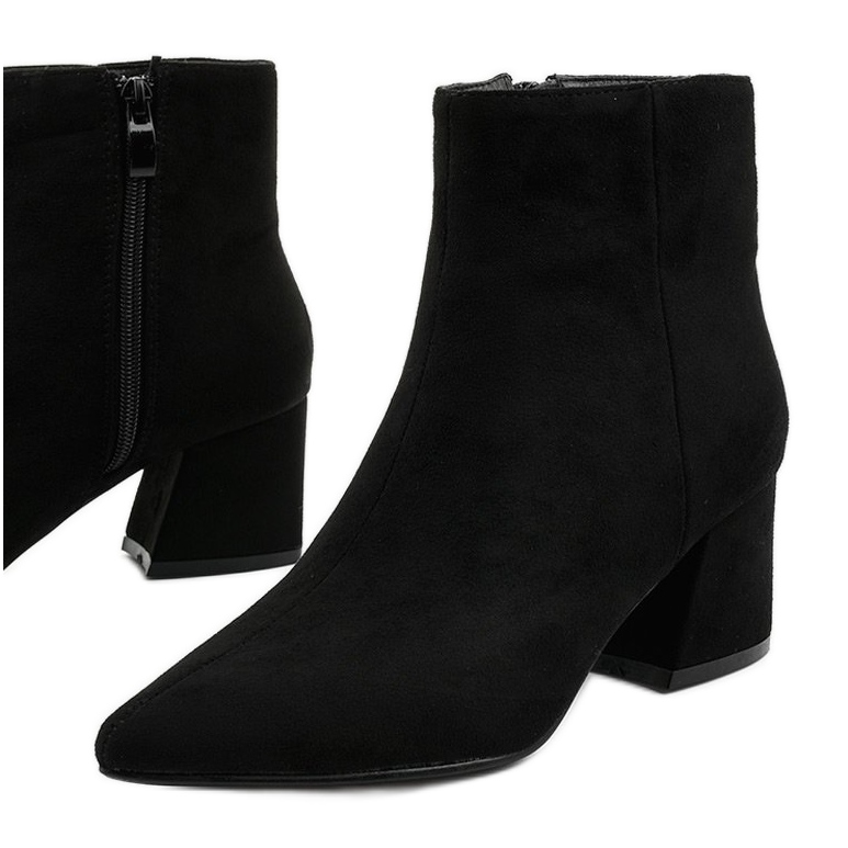 Cizme negre pe un post din piele ecologică Coradise negru 1