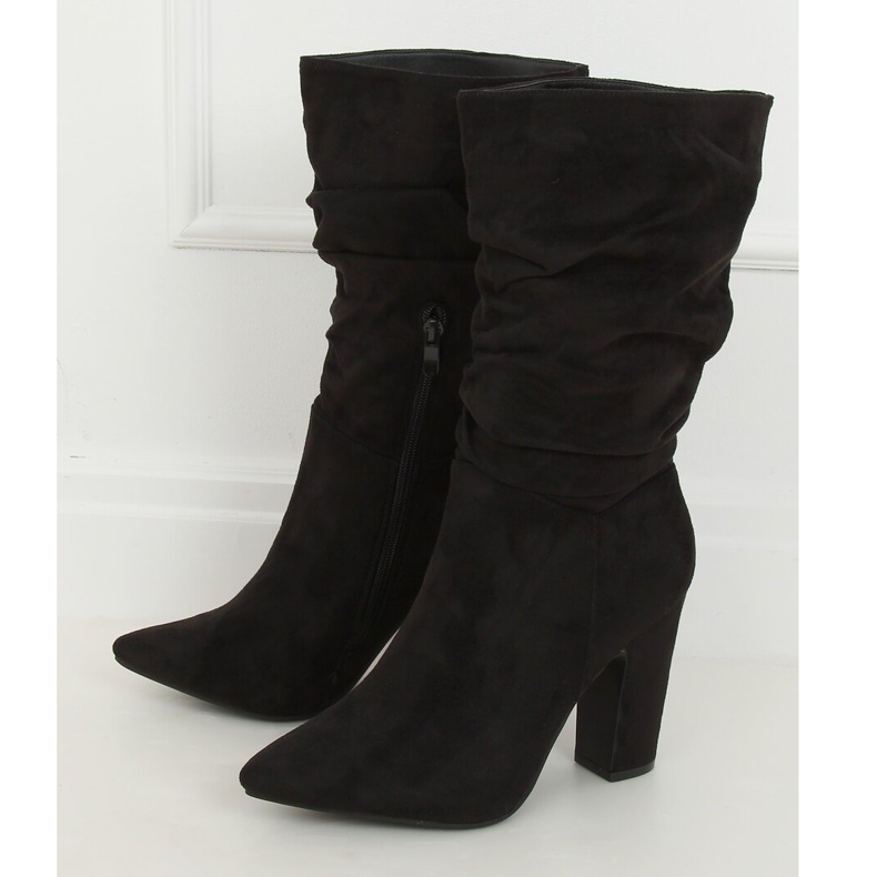 Cizme negre cu toc înalt D7510 Negru 1