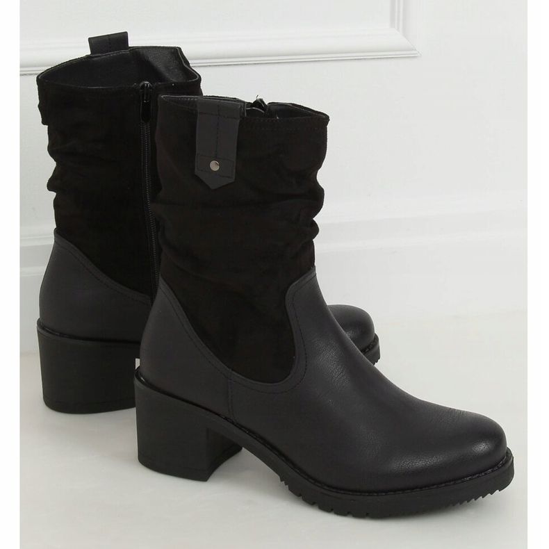 Cizme negre cu toc înalt J19-51 Negru 1