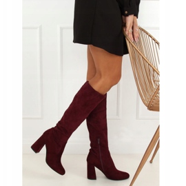 Tocuri înalte bordeaux D7533 Wine Red roșu multicolor 3