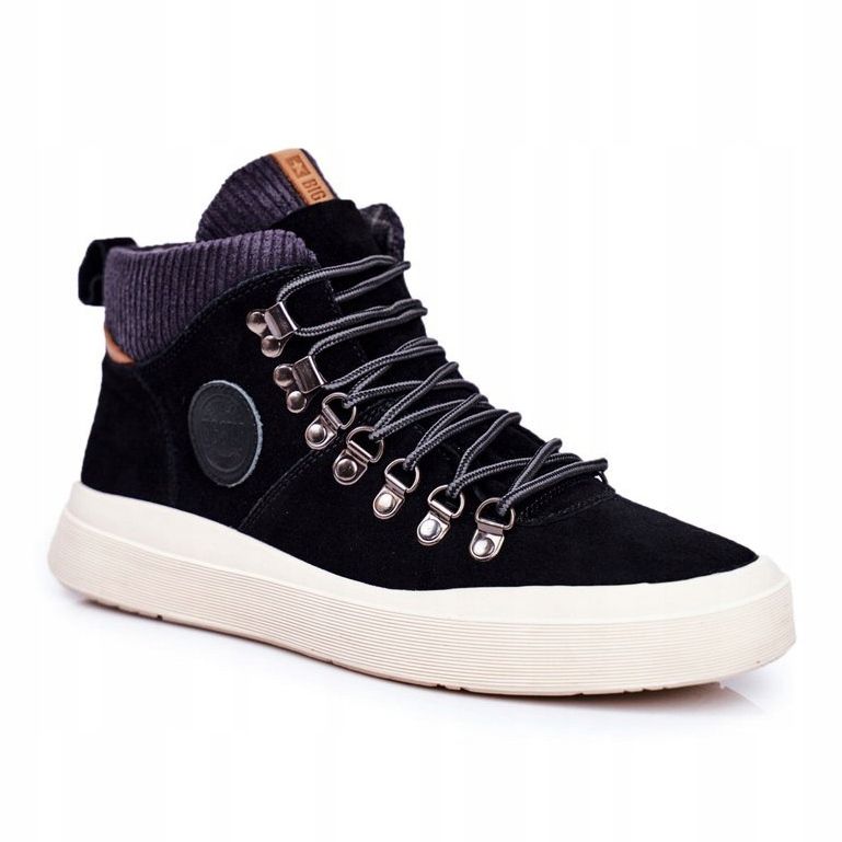 Adidași pentru bărbați din piele Big Star Black GG174330 negru 1