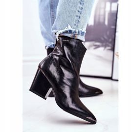 Cizme de damă pe toc piele Big Star Black GG274919 negru 1