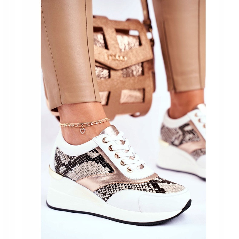 GOE Încălțăminte sport pentru femei Adidași Piele albă GG2N3045 multicolor 1