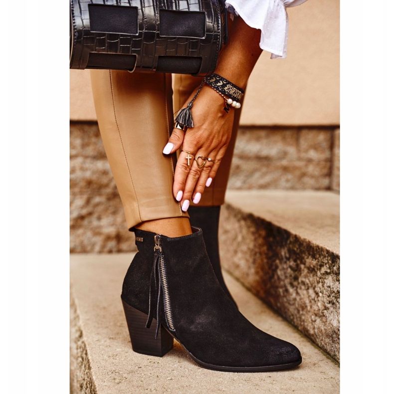 Cizme de damă cu toc înalt Big Star Black GG274362 negru 2 Cizme de damă cu toc înalt Big Star Black GG274362 negru 2