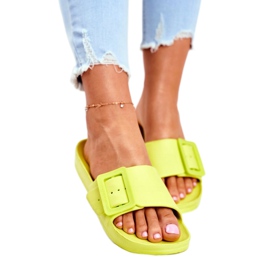 Papuci de dama Big Star cu cataramă verde FF274A390 1 Papuci de dama Big Star cu cataramă verde FF274A390 1