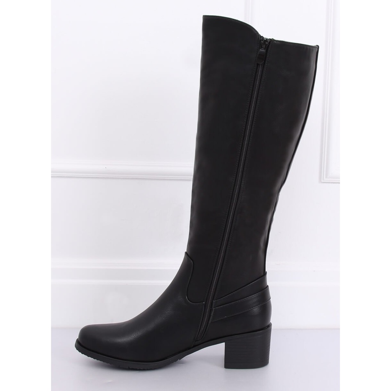 Negru CH1961 Cizme negre cu toc înalt 1