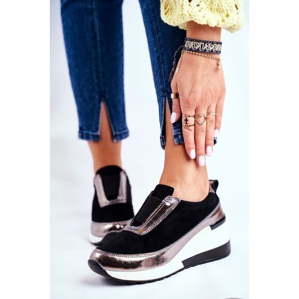 S.Barski Încălțăminte sport pentru femei Adidași piele neagră Wilimont negru 1