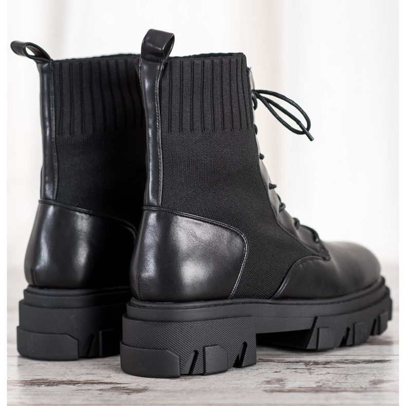 Seastar Muncitori la modă pe platformă negru 1