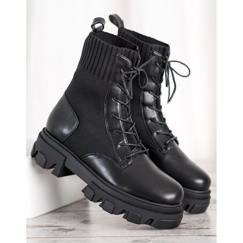 Seastar Muncitori la modă pe platformă negru 2