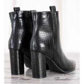 Seastar Cizme elegante cu model negru 1 Seastar Cizme elegante cu model negru 1