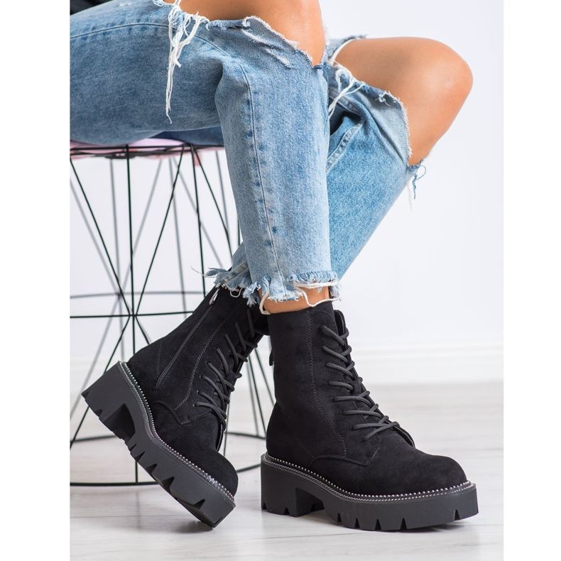 Seastar Muncitori din piele de căprioară negru 1