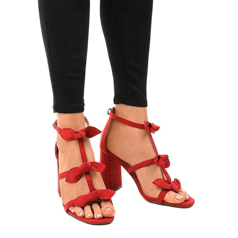 Sandale roșii pe stâlpul 0354-8 roșu 1